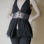 Guess  M Silk Babydoll Top Sheer Whimsigoth Whimsy Fairy Coquette Baddie Sexy Photo 1