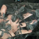 Alice Blue NEW Black Lace Sheer Long Sleeve Witchy Blouse Top Small Whimsygoth Halloween Photo 5