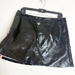 Torn By Ronny Kobo Donnie Asymterical Skirt Size Large Black Snakeskin Pleather Photo 8