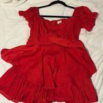 Selfie Leslie Red Ruffle Romper  Photo 2