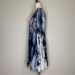 Entro Tie Dye Stretch Knit Key Hole Back Long Sleeves Dress Photo 5