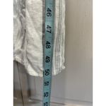 Dip White/Blue Striped Ruffle Straps Button Down Linen Maxi Sundress‎ Size 10 White Photo 4