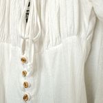 Up Front Womens Milkmaid Top Size L White Peasant Boho Cottage Babydoll Fairy Size L Photo 4