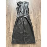 ZARA  Black Faux Leather Sleeveless Midi Dress Size S New with Tags Photo 1