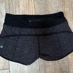 Lululemon Black  SpeedUp Shorts with Writing  Photo 1