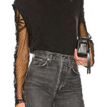 Free People  Top layered lace sleeve billie jean womens Black (small) grunge boho Photo 0