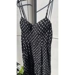 AUW As U Wish Babydoll Smocked Floral Black White Midi Dress Size XL Jumpsuit Photo 2