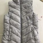 SO  Puffer Vest Gray Print Full Zipper Pockets Size XS NWT 100% Polyester Photo 2