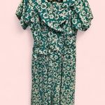 Vintage 80’s tropical teal Sunshine Starshine wrap top button pockets trad mod Blue Size 14 Photo 1