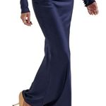 House Of CB 'Charlene' Navy Satin Bias Cut Maxi Skirt. Size Large Photo 2