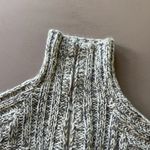 Chunky High Neck Wool Zip Up Sweater Gray Photo 7