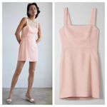 Wilfred Aritzia Aperture Tie Back Mini Dress Square Neck in Petal Pink Size 6 Photo 1