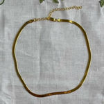 ⟡ 18k Gold Plated Herringbone Necklace – Adjustable Choker Length ⟡ Photo 0