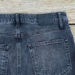 Paige  Jeans Stella Straight Leg High Rise Black Dark Wash Denim Jeans w/ Raw Hem Photo 5