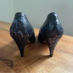 Maripé Vintage 80s Leather Snakeskin Maripe Heels Pumps Black Blue Purple 7.5 38.5 Photo 2