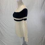 Jacqueline Ferrar Silk Mock Turtleneck Cream and Black Sweater Size Medi… Photo 4