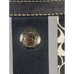Coach Chelsea Heritage Stripe Signature Tote Black White Coated Canvas #F15134 Photo 3