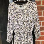 Theory  100% Silk Crepe Mini Dress Fit and Flare‎ multi color Floral Size M Photo 2