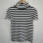 Twinset Milano Black White Knit turtleneck with logo button Small Photo 1