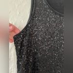 Eileen Fisher  Black Sequin Silk Blend Sleeveless Shift Short Dress Medium Photo 1