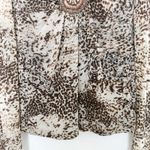 Y2K A.Z.I Beaded Animal Print Sheer Blouse Brown Size L Boho Fairy Grunge Witchy Size L Photo 3