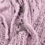 Free People NWT  Avery Cardigan Orchid Dust Cropped Ruffle Knit‎ Hook & Eye Large Photo 6