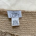 Loft 90s Linen Blend Cream Open Knit Earth Tone Slouchy Lightweight Sweater Large Photo 2