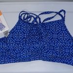 UV Skinz Blue Medallion Crisscross Swim Bra Bikini Top UPF 50+ Women’s XL Photo 2
