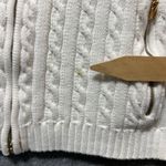 Ralph Lauren Lauren  White Cable Knit Full‎ Zip Cardigan Jacket Cotton Logo Photo 1