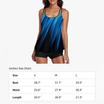 Urchics Women’s Tankini Boyshorts Swimsuit Tummy Control 2 Piece Blue Gradient M Size M Photo 7