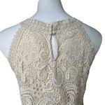 Adiva Sleeveless Lace Cream Halter Neck Top, Sz S Photo 5