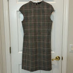 Theory Mod Belt Dress Ivory Deco Portland Plaid Size 10 Photo 4