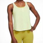 Nike Yoga Tank Womens Dri FIT Textured Luxe Henley Lime Yellow Waffle Knit Small Photo 0