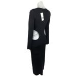 ZARA NEW Black Cutout Waist Gold Chain Long Sleeve Midi Sweater Bodycon Dress L Photo 4