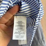J.Crew  Women’s The Perfect Shirt Striped Button Up Eyelet Trim Sz‎ 14 Blue Photo 5