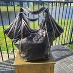 Kooba "Tracy" black with silver piping Hobo Tote bag Photo 4