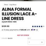 Windsor Formal Black Long Lace Dress 🖤✨ Photo 2