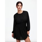 Madewell  Bubble Sleeve Smocked Mini Dress True Black Minimalist Medium NWT Photo 1