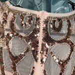 Vvm Curve Formal Dress. Size Medium. Rose Gold. Sheer Top. NWT. Has Stretch Gold Photo 9