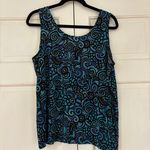 Chico's Chico’s Travelers Size 3 Blue Black Swirl Print Flowy Tank Top Layer XL Photo 5