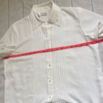 Unique Vintage Vintage White Tuxedo Blouse with Pearl Buttons Photo 9