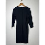 Diane Von Furstenberg  Eliana Ruched Sheath Dress 6 Black Stretch DVF V- Neck Photo 3