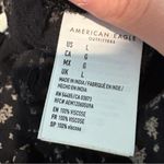 American Eagle Black Paperbag Elastic Waist Floral Women's Pants size Large Photo 4