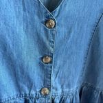 ASOS Denim Chambray V Neck Button Front Dress 3/4 Sleeve US 10 Photo 8