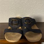 Anne Klein  Jean and Tan Wedge Sandals Photo 1