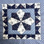 Blue Ditzy Floral Quilted Cotton Denim Tote Bag Prairie Country Farmhouse School Photo 2