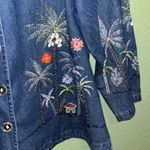 Deadstock Vintage Blue Jean Jacket Embroidered Palm Trees Size 3X Photo 6