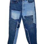 Revice Denim  Blue Matchmaker high rise patchwork Straight Leg crop jeans size 26 Photo 1