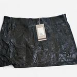 ZARA NWT Trafaluc Mini Skirt Faux Leather Women M Black Shine Back Zipper Photo 0