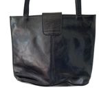 Cuoieria Fiorentina Smooth Black Leather Double Strap Purse Top Stitch Shoulder Photo 3